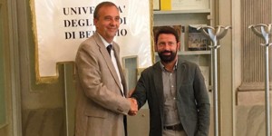 Da sinistra: Remo Morzenti Pellegrini, rettore dell'Università degli Studi di Bergamo; Paolo Franco, presidente di Uniacque SpA