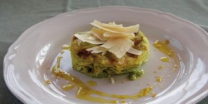 Lasagnetta di rucola,noci e caciocavallo