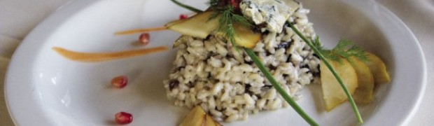 Risotto con pere, zola e radicchio rosso