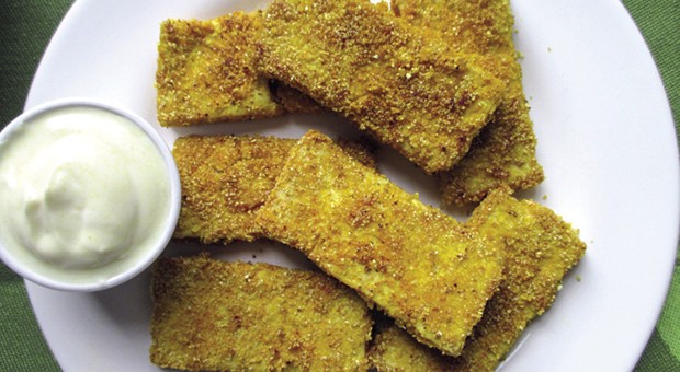 Bastoncini croccanti di tofu impanato