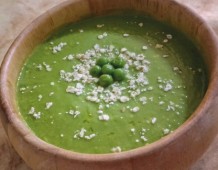 Crema di piselli con fiocchi d'avena